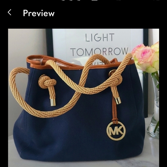 Michael Kors Navy Tote - Picture 2 of 6